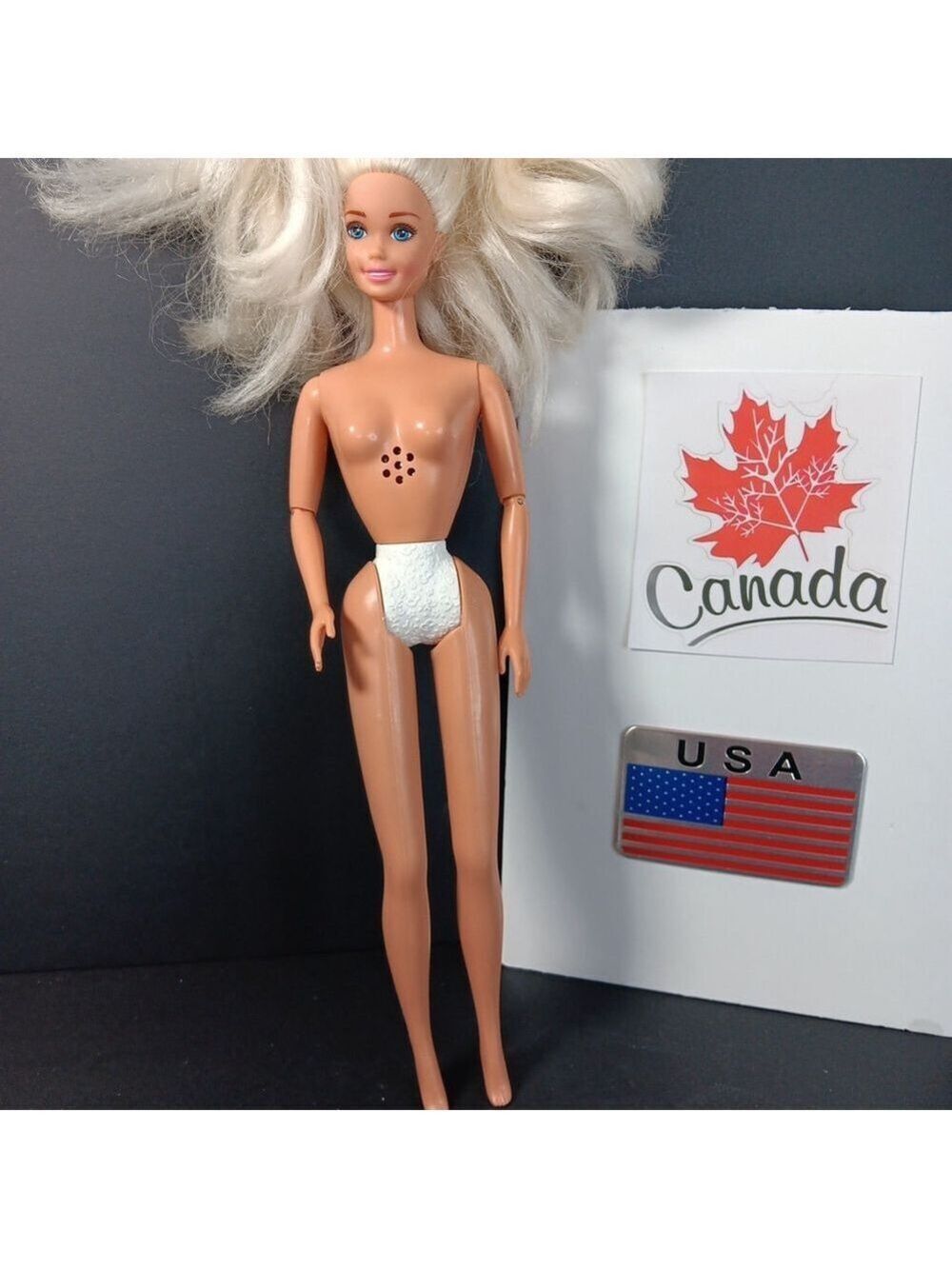 Talking Dr Dentist Barbie Doll Arms Move Knees Bend Long Ash Blonde Vtg Works!